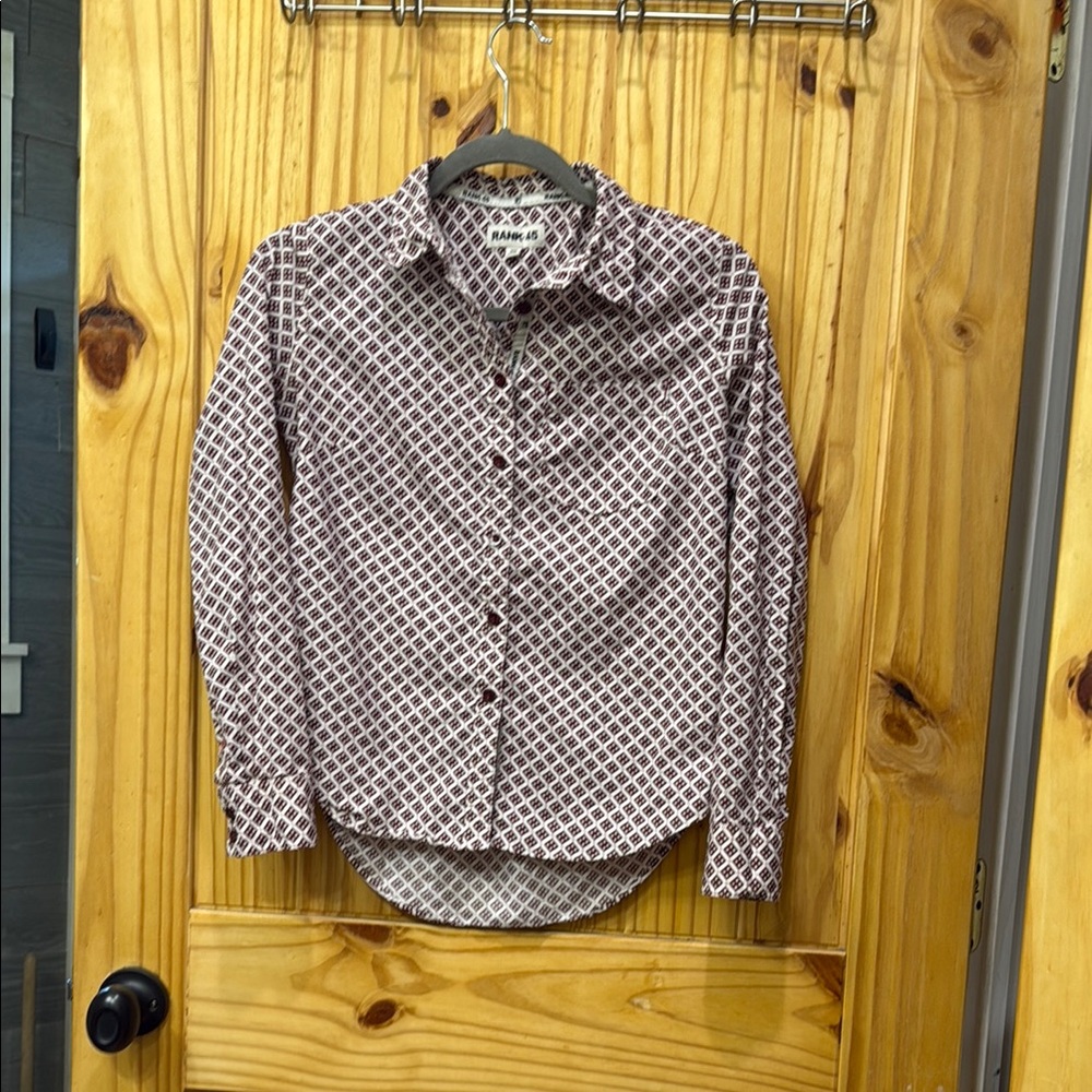 Rank45 Women’s burgandy Patterned Shirt